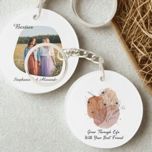 Best Friend Keychain - Abstract Floral Art Schlüsselanhänger