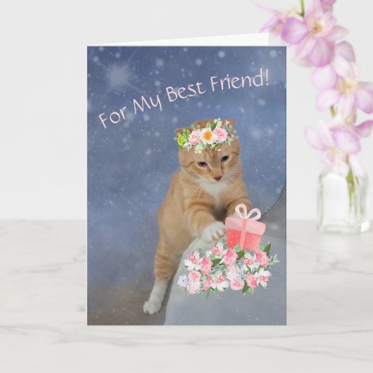 Best Friend Kitten Geburtstag Karte (Orchidee)