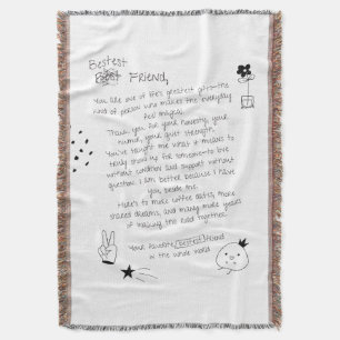 Best Friend Letter Decke