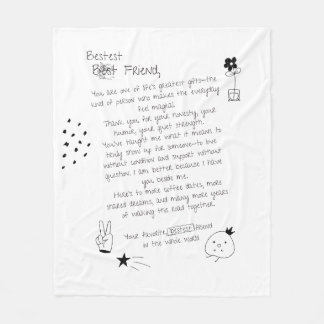 Best Friend Letter Fleece Blanket