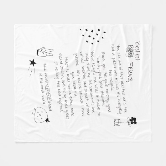 Best Friend Letter Fleece Blanket (Vorderseite (Horizontal))