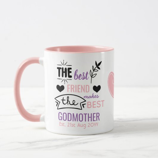 Best Friend macht BEST GODMOTHER - Personalisiert Tasse (Links)