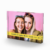 Best Friend Moderne Custom Gelb BESTE FREUNDIN Fotoblock (Rechts)