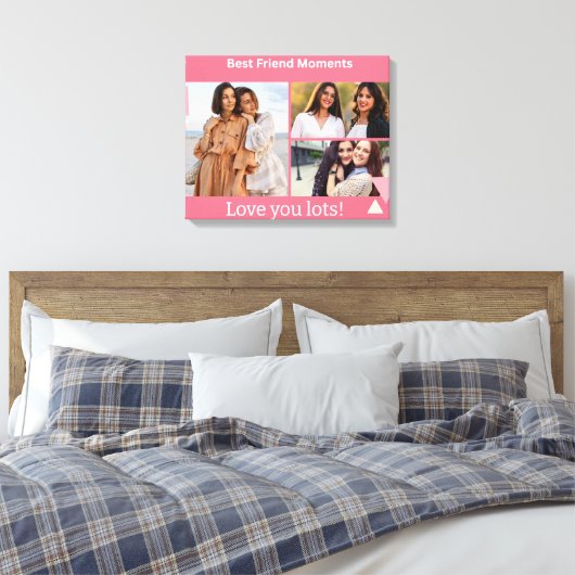 Best Friend Moments Photo Collage – Personalized Leinwanddruck (Insitu (Schlafzimmer))