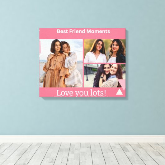 Best Friend Moments Photo Collage – Personalized Leinwanddruck (Insitu (Holzboden))