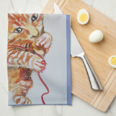 Best Friend Niedlich Cat Tabby Art Küche Handtuch (Viertel Falte)
