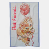 Best Friend Niedlich Cat Tabby Art Küche Handtuch (Vertikal)