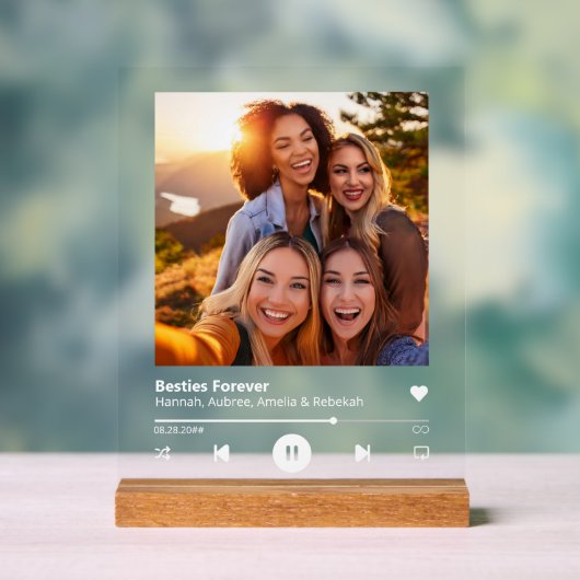 Best Friend Personalisiert Acrylic Song Foto Plaqu Acrylschild (Neutral)