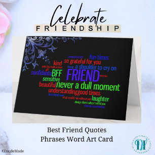 Best Friend Quotes Phrasen Word Art Card Karte