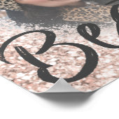 Best Friend Rose Gold Glitzer Foto Poster (Ecke)