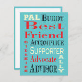 Best Friend Subway Art Einladungspostkarte (Vorne/Hinten)