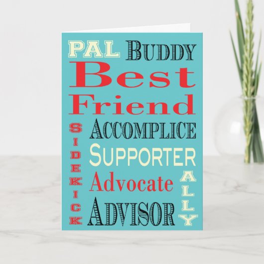 Best Friend Subway Art Karte (Vorderseite)