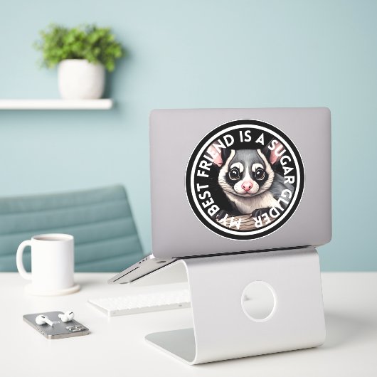 Best Friend Sugar Glider Aufkleber (Laptop auf Schreibtisch)