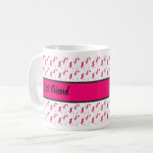 Best Friend Unicorn Muster mit Name Kaffeetasse (Vorderseite Links)
