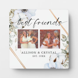 Best Friends 2 Foto Collage Boho Chic Floral Fotoplatte