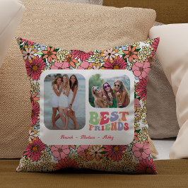 Best Friends 2 Fotos Groovy Blume Kissen