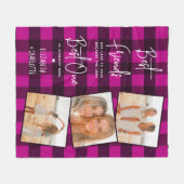 Best Friends 3 Foto Freundschaft Trendy Pink Karie Fleecedecke (Vorderseite (Horizontal))