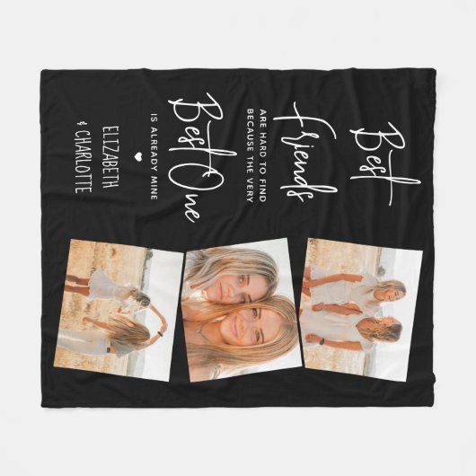 Best Friends 3 Foto Personalisiert Freundschaft Fleecedecke (Vorderseite (Horizontal))