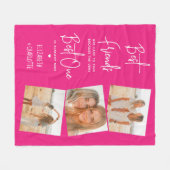 Best Friends 3 Foto Trendy Hot Pink Freundschaft Fleecedecke (Vorderseite (Horizontal))