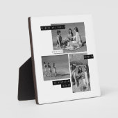 Best Friends 3 Fotos Collage Modernes Schwarz & We Fotoplatte (Vorderseite)