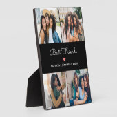 Best Friends 4 Collage Foto & Custom Script Black Fotoplatte (Seite)