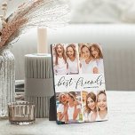 Best Friends 4 Foto Collage & Custom Text Plaque Fotoplatte<br><div class="desc">Gedenken Sie eine Freundschaft mit dieser wunderschönen Collage-Plakette aus Foto mit 4 Lieblings-Fotos,  mit "besten Freunden" in der Mitte in schwarz handgeschriebenen Schriftzeichen. Personalisieren Sie Ihre Namen oder die Auswahl eines benutzerdefinierten Textes.</div>