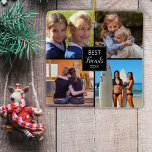 Best Friends 4 Foto Collage Freundschaft Keramikornament<br><div class="desc">Das ideale Geschenk für Ihr Leben lange Freundschaft mit Ihrer BESTE FREUNDIN. Fügen Sie bis zu 4 Fotos und Datum zu dieser Keramik Weihnachtsschmuck. Die Vorlagen beinhalten die Collage des Fotos und ein Datum, das Sie personalisieren können. Beste Freundin'a und leben lange Freunde geben das Geschenk, das sie das ganze...</div>