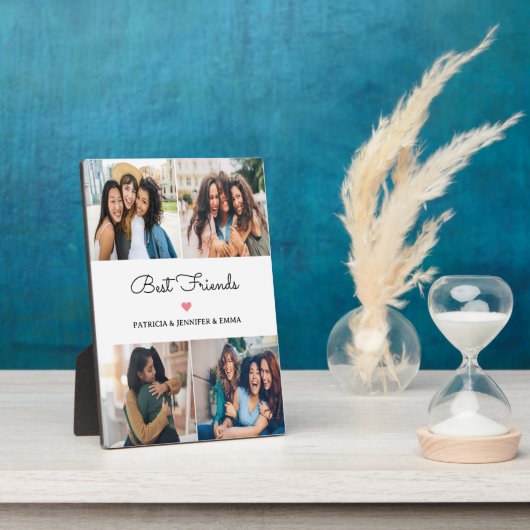 Best Friends 4 Multiple Foto & Custom Kalligraphie Fotoplatte (Seite)