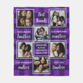 Best Friends 6 Photo Collage Unique Purple Plaid Fleecedecke (Vorderseite)