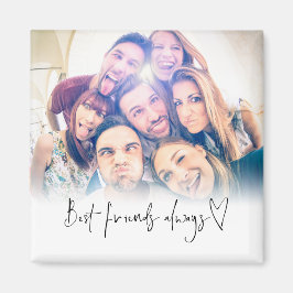 Best Friends Always Modern Heart Script Foto Magnet