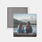 Best Friends Always Modern Heart Script Photo  Magnet (Vorderseite/Rückseite)