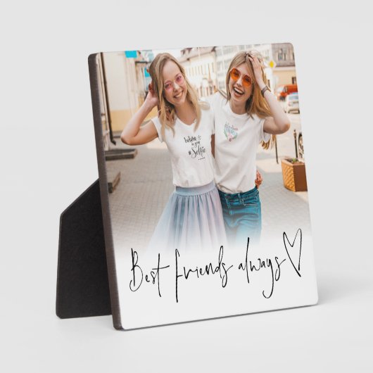 Best Friends Always Script Foto Plaque Fotoplatte (Vorderseite)