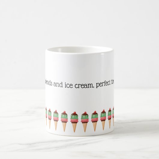 Best Friends and Ice Cream Cones Coffee Mug Kaffeetasse (Mittel)
