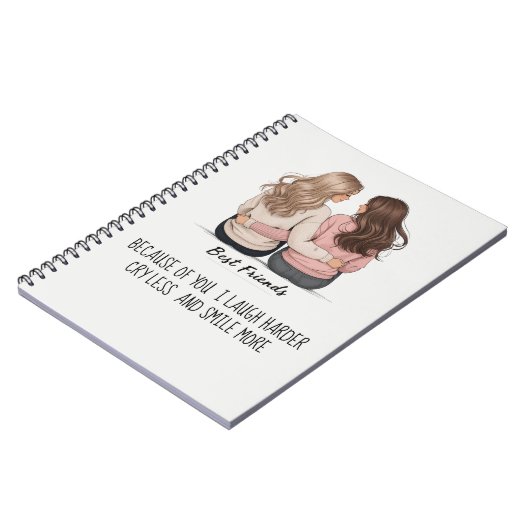 Best Friends Back View Hair & Outfit Illustration  Notizblock (Linke Seite)