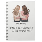 Best Friends Back View Hair & Outfit Illustration  Notizblock (Vorderseite)