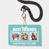 Best Friends benutzerdefinierte Fotos, Text & Farb Ausweis (Vorderseite mit Lanyard)