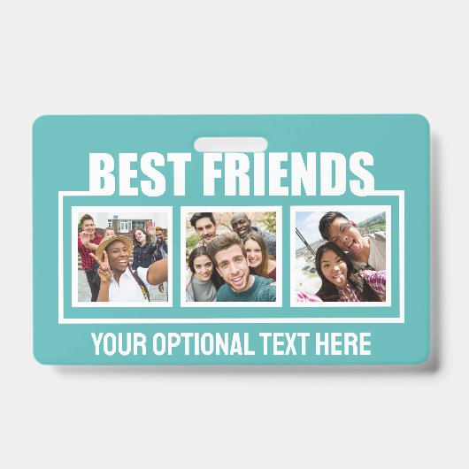 Best Friends benutzerdefinierte Fotos, Text & Farb Ausweis (Vorderseite)