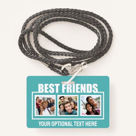 Best Friends benutzerdefinierte Fotos, Text & Farb Ausweis (Vorderseite mit Schlüsselband)
