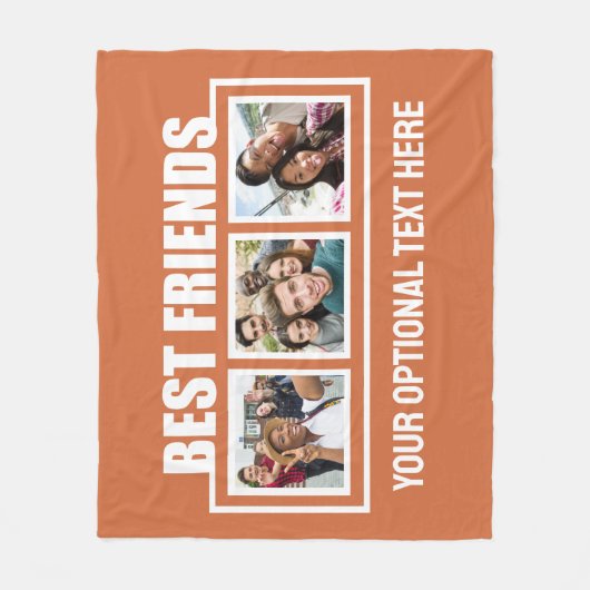 Best Friends benutzerdefinierte Fotos, Text & Farb Fleecedecke (Vorderseite)