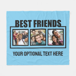 Best Friends benutzerdefinierte Fotos, Text & Farb Fleecedecke