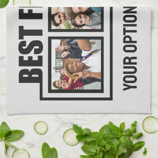 Best Friends benutzerdefinierte Fotos, Text & Farb Geschirrtuch (Gefaltet)