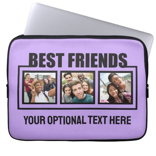 Best Friends benutzerdefinierte Fotos, Text & Farb Laptopschutzhülle (Vorderseite)