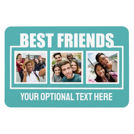 Best Friends benutzerdefinierte Fotos, Text & Farb Magnet (Horizontal)