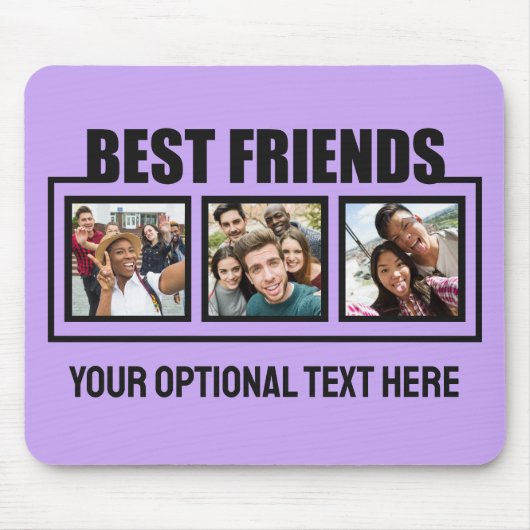 Best Friends benutzerdefinierte Fotos, Text & Farb Mousepad (Vorne)