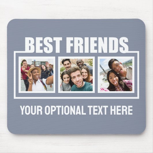 Best Friends benutzerdefinierte Fotos, Text & Farb Mousepad (Vorne)