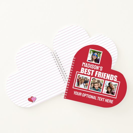 Best Friends benutzerdefinierte Fotos, Text & Farb Notizblock (Innenseite)