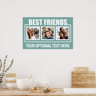 Best Friends benutzerdefinierte Fotos, Text & Farb Poster