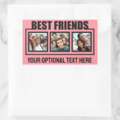 Best Friends benutzerdefinierte Fotos, Text & Farb Rechteckiger Aufkleber (Tasche)