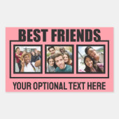 Best Friends benutzerdefinierte Fotos, Text & Farb Rechteckiger Aufkleber (Vorderseite)