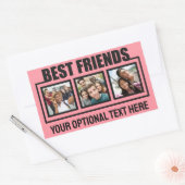 Best Friends benutzerdefinierte Fotos, Text & Farb Rechteckiger Aufkleber (Umschlag)